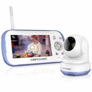 DBPOWER Digital Sound Activated Video Record Baby Monitor with 4.3-Inch Color LCD Screen, Remote Camera Pan-Tilt-Zoom